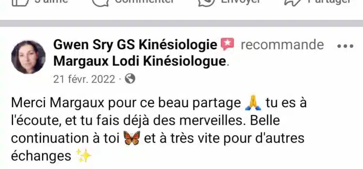 Photo numéro 5 de la galerie de Margaux Lodi : Kinésiologue à Saint-Bonnet-le-Château. Prendre RDV