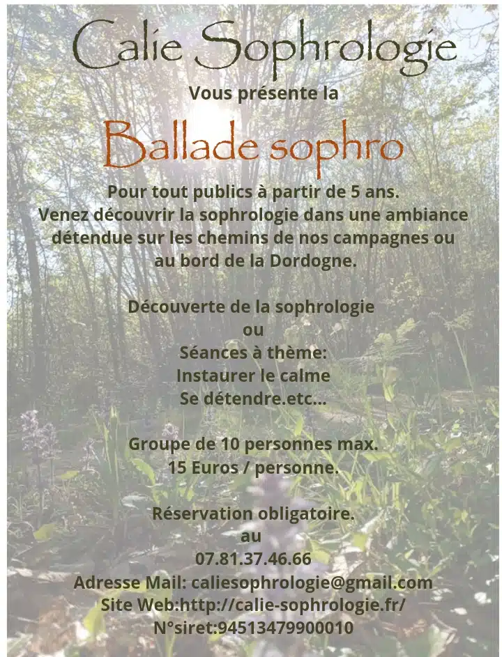 Photo numéro 2 de la galerie de Carole Grimaud Calie Sophrologie : Sophrologue à Sarlat-la-Canéda. Prendre RDV