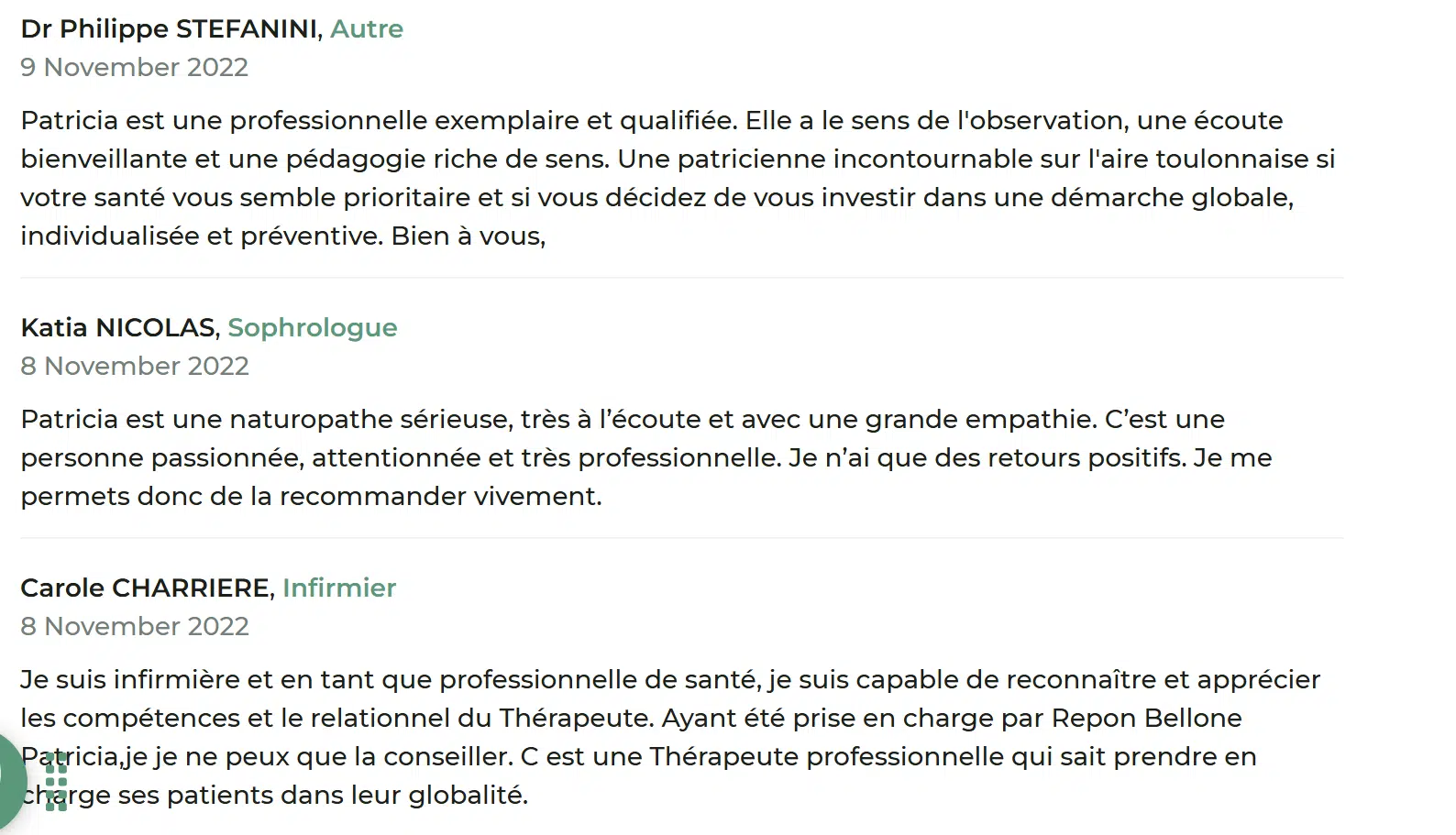 Photo numéro 15 de la galerie de Patricia Bellone Repon : Naturopathe à Toulon. Prendre RDV