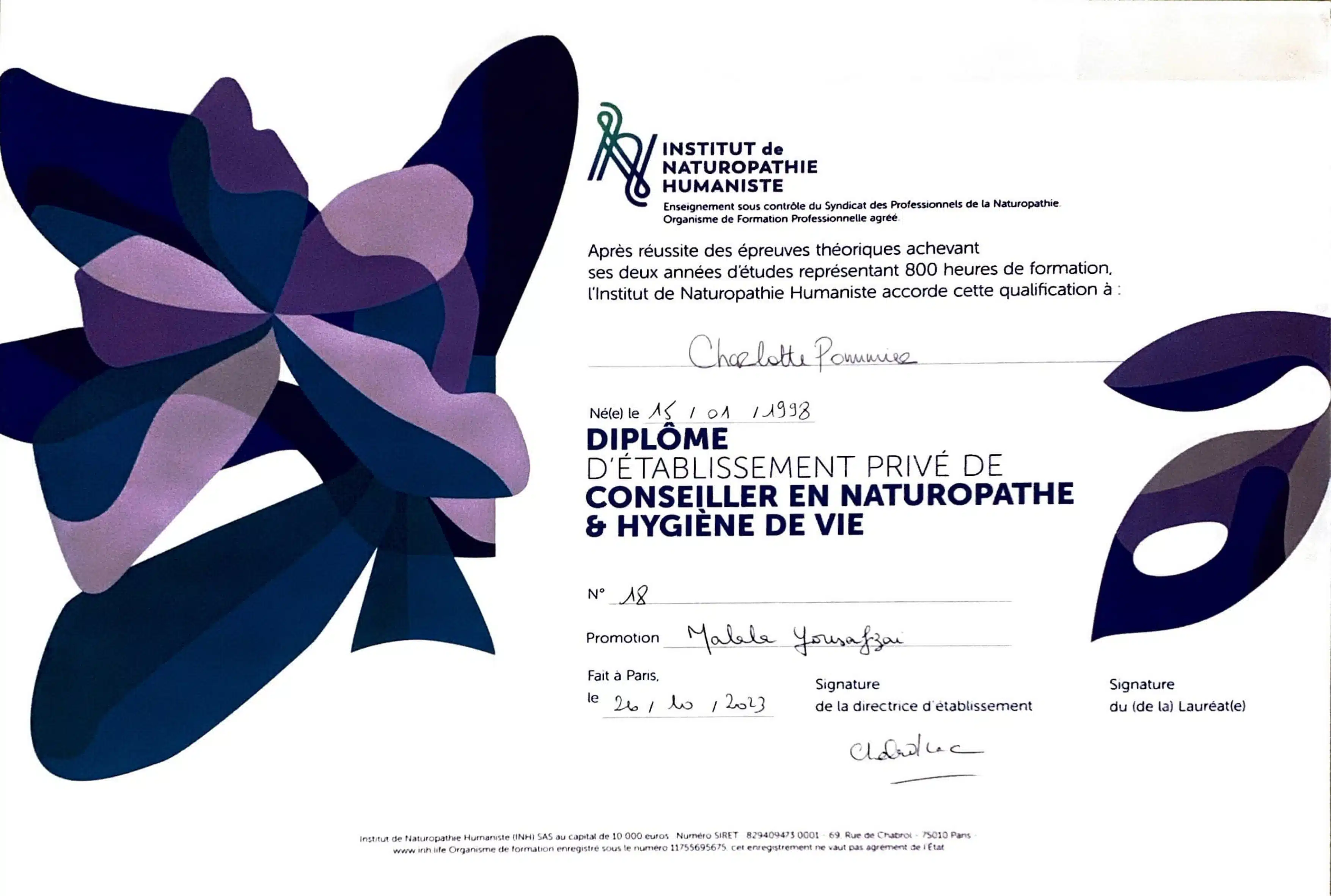 Photo numéro 1 de la galerie de Charlotte Pommier : Conseiller en naturopathie à Ondres. Prendre RDV