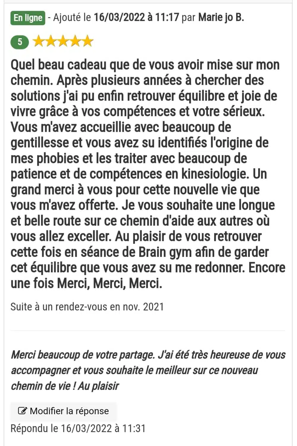 Photo numéro 14 de la galerie de Celine Briens : Kinésiologue à Semoy. Prendre RDV