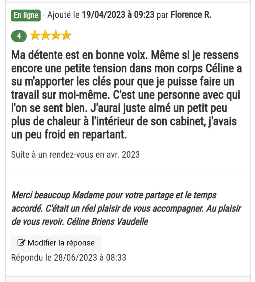 Photo numéro 4 de la galerie de Celine Briens : Kinésiologue à Semoy. Prendre RDV