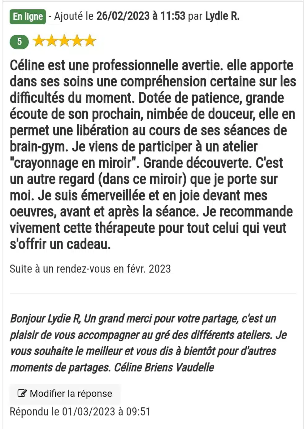 Photo numéro 5 de la galerie de Celine Briens : Kinésiologue à Semoy. Prendre RDV