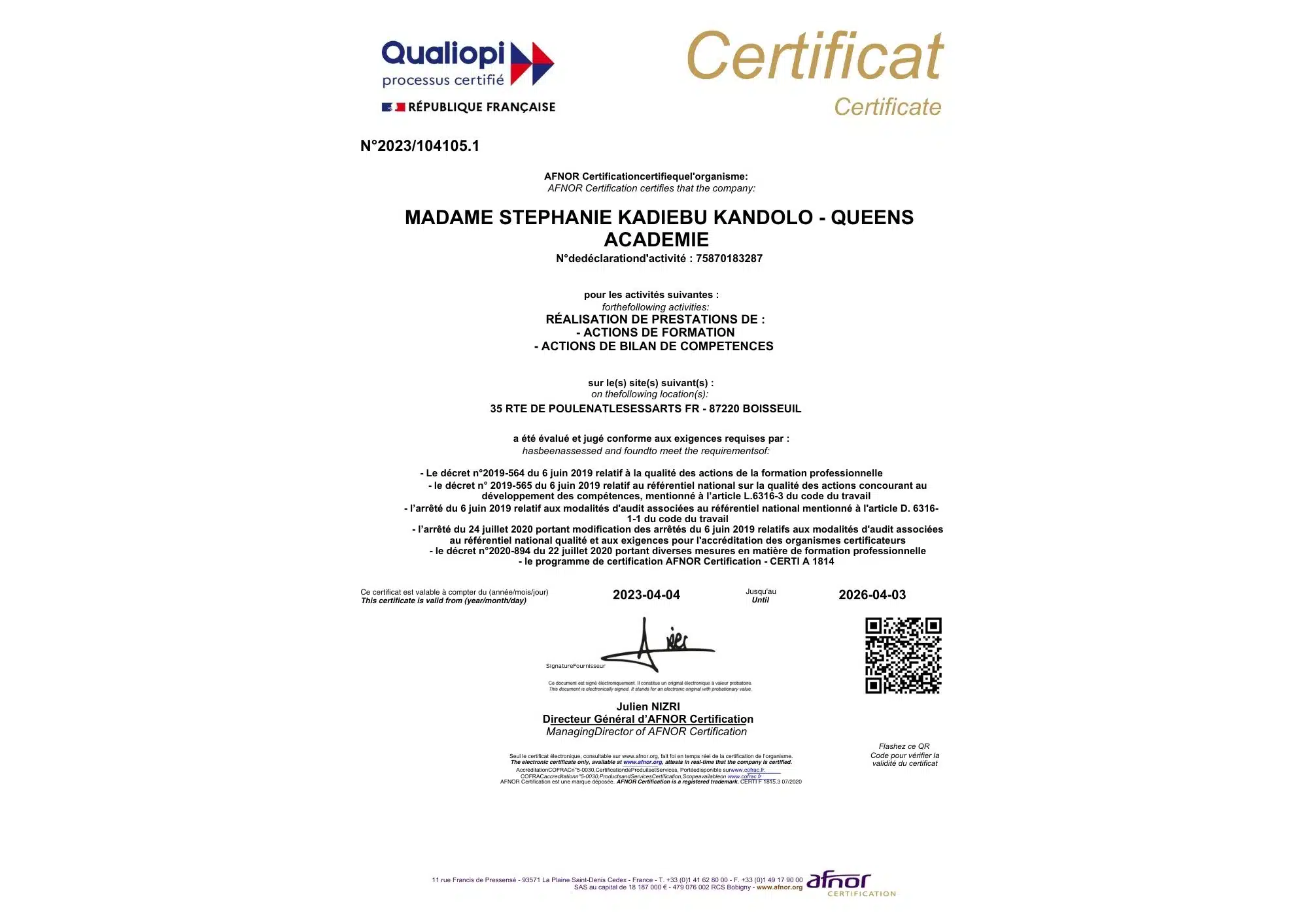 Photo numéro 2 de la galerie de Stéphanie Kadiebu Kandolo : Coach professionnel à Beaumont-sur-Oise. Prendre RDV