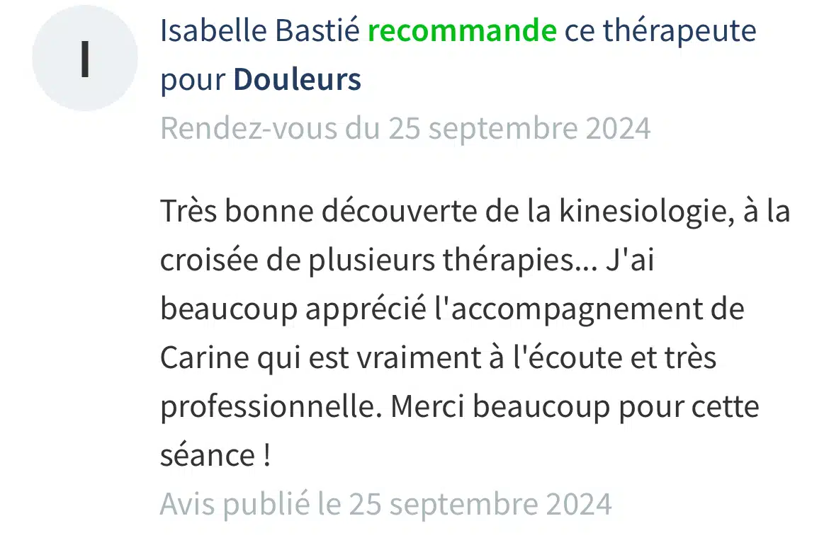 Photo numéro 8 de la galerie de Carine Robin : Kinésiologue à Montpellier. Prendre RDV